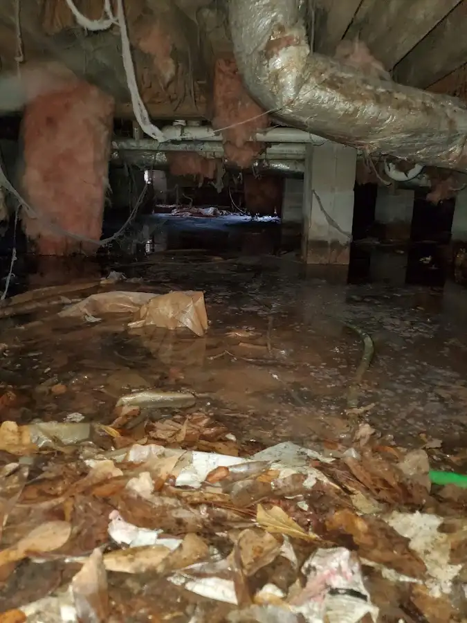 Crawl space flood assessment for Commercial Water Damage Restoration in Joliet