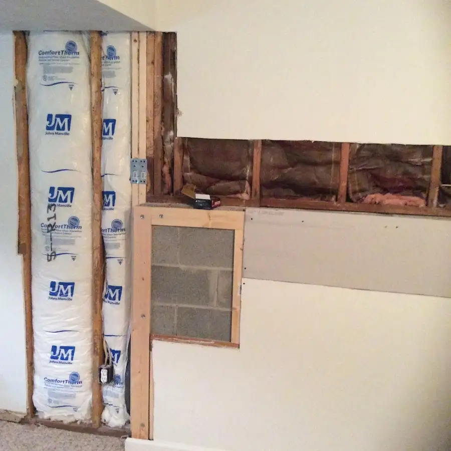 Wall insulation replacement during Basement Flood Cleanup in Joliet
